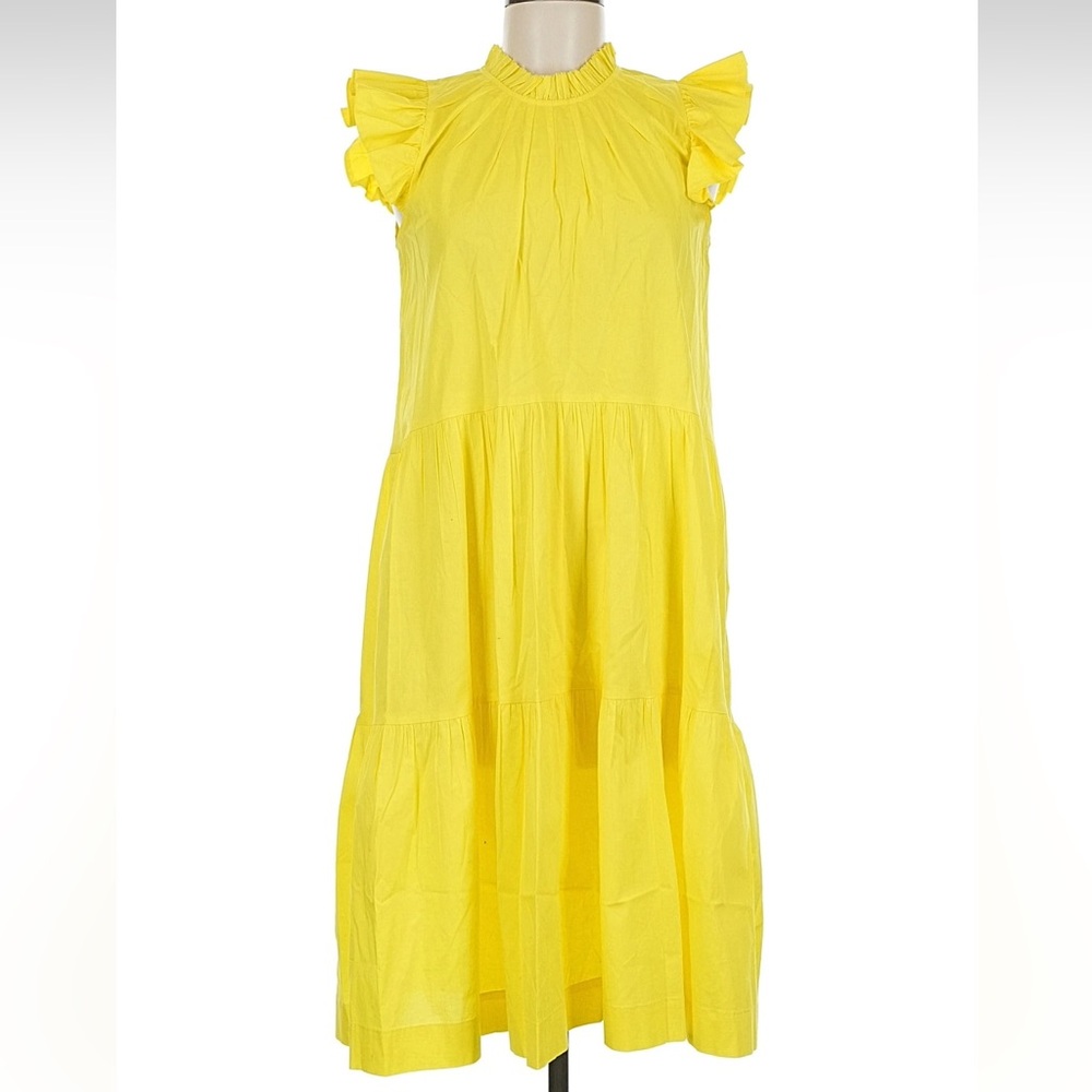 Sea New York Vibrant Yellow Dress with Flutter Sleeves size 6